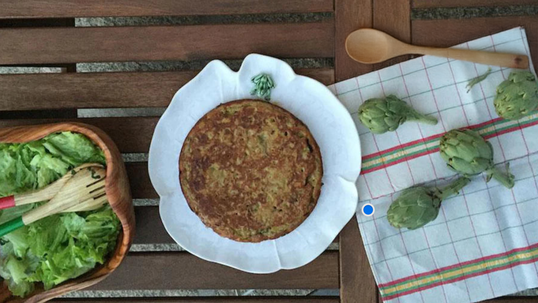 Tortilla con alcachofas confitadas de DEM